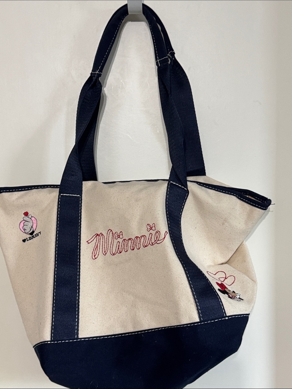Old Navy Navy and Cream Minnie Canvas Tote